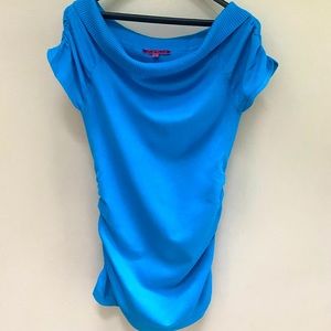 Derek Heart Juniors L Cowl Neck Short Sleeve Sweater